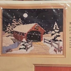 KIT 'PUENTE CUBIERTO DE NIEVE' THE CREATIVE CIRCLE # 2520 Bordado Crewel - Imagen 1 de 4