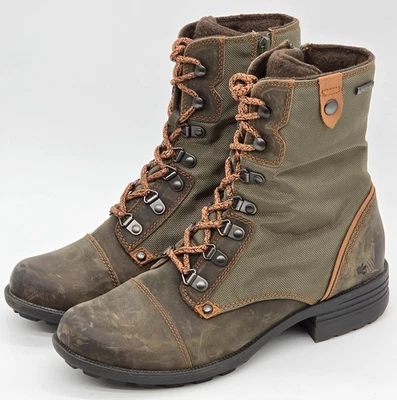 Cobb Hill Women’s Brunswick Boots Sz 9 Green Hydroshield Waterproof Lace Up Zip - Image 1 of 4