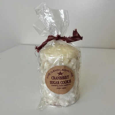 The Candlesmiths Cranberry Sugar Cookie Small 5” Pillar Holiday Candle - Image 1 of 4