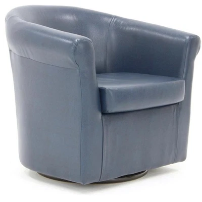 Pemberly Row 传统人造皮革旋转俱乐部椅紫色 — 第 1/4 张图片