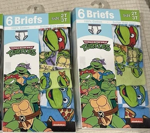Toddler Boy Briefs 2-3T 100% Cotton 12 Total- Nickelodeon Ninja Turtles - Picture 1 of 2