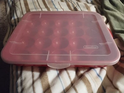  Sterilite 20 Holiday Ornament Red Storage Case For  Christmas 3.5" Bulbs - Image 1 of 4