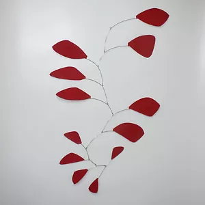 Abstract Modern Friendship Red Leaves Hanging Mobile Painted Steel Free Shipping - Picture 1 of 1