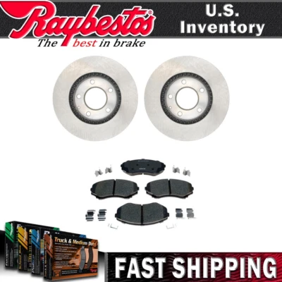 Front Brake Rotors & Ceramic Brake Pads with Hardware For 2006 Mazda MPV - Изображение 1 из 4