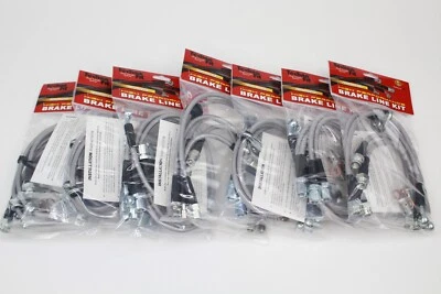 Techna-fit 不锈钢编织刹车线适用于 1987 年奥迪 Coupe GT 2.2L 2.3L — 第 1/4 张图片