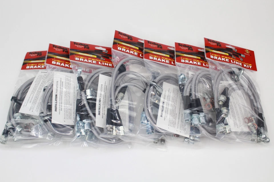 Líneas de freno trenzadas de acero inoxidable Techna-fit 1989-1992 Audi 80 y 90 Quattro Foto 1 de 4