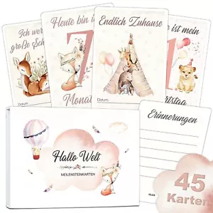 OLGS 45 carte pietra miliare bambino, gravidanza battesimo baby party milestone cards - Foto 1 di 18