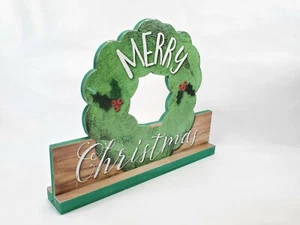 Feliz Navidad Chimenea de Madera, Escritorio, Decoración del Hogar Navidad Temporada 12" x 9" Nuevo - Imagen 1 de 7