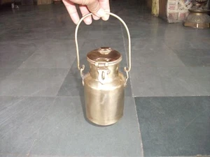 Vintage Solid Handcrafted Cylindrical Shape Brass Milk Pot - Picture 1 of 9