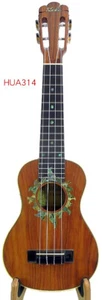 Alulu Solid Acacia-Taiwanese Koa concert Ukulele,sun abalone rosette,HUA314 - Picture 1 of 6