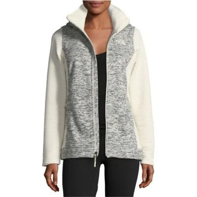 Chaqueta/polar gris crema con cremallera The North Face Indi tejido acanalado para mujer talla S Foto 1 de 4