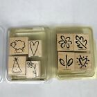 Stampin Up Dilly Dally And Delightful Doodles Heart Party Hat Sheep Leaf Flower