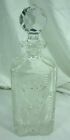 Heavy Cut Glass Liquor Spirits Decanter with Faceted Stopper 20F044