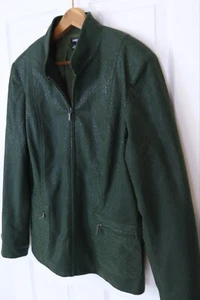 Elementz Faux Snake Skin Leather Green Jacket PXL - Picture 1 of 8