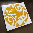 21 pouces GRAND émail blanc orange abstrait pop art street art mural design COOL LOURD