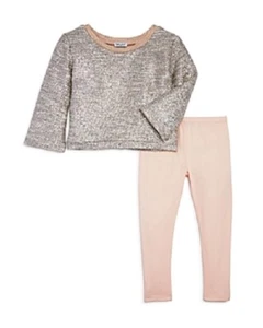 Splendid Girls' Metallic Knit Top & Solid Leggings Set - Little Kid Size-6X - Picture 1 of 2