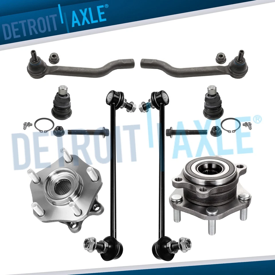 Bujes de rueda delantera de 8 piezas barras estabilizadoras barras de amarre rótulas para Nissan Rogue 2014-2018 Foto 1 de 4