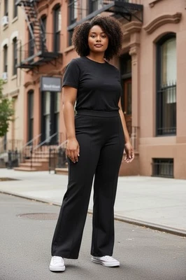 Chicos Black Pants Slimming Flare Pants Business Comfort Size 20R NWT - Image 1 of 4