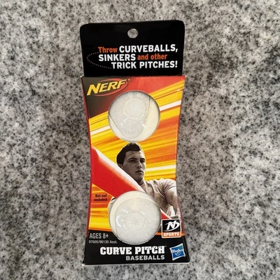 Тренировочные бейсбольные мячи NERF Curve Pitch - упаковка 2 шт. грузила изогнутые мячи и трюки - ЧИТАЙТЕ - Изображение 1 из 4