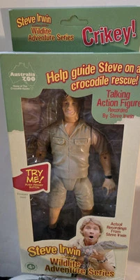 Steve Irwin Talking Action Figure Wildlife Adventure Crocodile Hunter 2006 MIB - Image 1 of 4