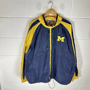 Vintage Michigan Wolverines Jacket Mens Extra Large Blue Logo Athletic 90s USA - Picture 1 of 13