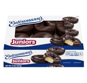 🟢 Nuova ciambella Entenmann's Juniors Chocolate Mini ricca di snack morbida glassata 14 oz - Foto 1 di 2
