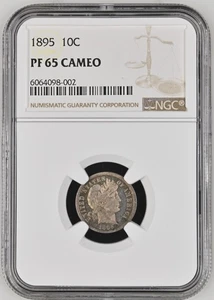 1895 P Dimes Barber or Liberty Head NGC PF-65 CAMEO CAC - Picture 1 of 2