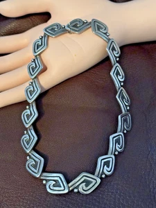 Vintage Los Castillo Heavy Shadow Box Link Mid Century Modernist Halskette Mexiko - Bild 1 von 14