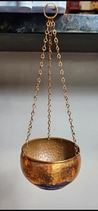 ALFORD CO. INC. Cooper Hammered Modes Brass New York Hanging Match Holder Vintag - Picture 1 of 8
