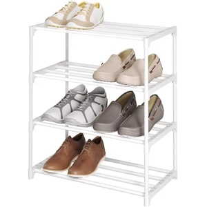4-Tier Small Shoe Rack, Metal Stackable Kids Shoe Shelf Storage Zapateras Org... - Picture 1 of 7