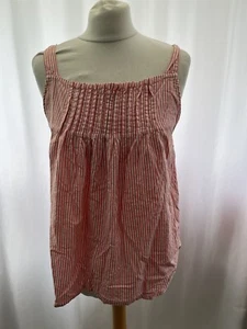 Next Women's Red Striped Cotton Sleeveless Top Size 8 - Picture 1 of 12