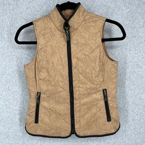 Eddie Bauer Womens Premium Goose Down Vest Size S Iridescent Embroidered Floral - Picture 1 of 13