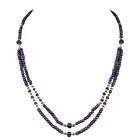 100  Naturlicher Cabochon Saphir 13030Kt Perlen Halskette Im 925 Silber