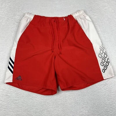 Adidas Pantalones Cortos Para Hombre 2XL Rojo Blanco Tabla Bañador Cordón Malla Forrado Y2K Foto 1 de 4
