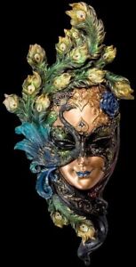 BEAUTIFULLY PAINTED VENICE MASK WITH PEACOCK VERONESE WU74139VB