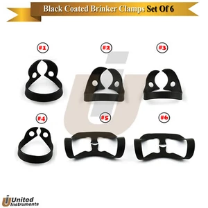 Juego de 6 abrazaderas de presa dental Brinker abrazaderas universales recubiertas de acero inoxidable negro - Imagen 1 de 2