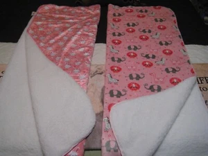 2 KIDGETS SOFT BABY BLANKETS CUDDLY LOVE BUNNIES,SAFARI ANIMALS 30X40 SHERPA - Picture 1 of 3