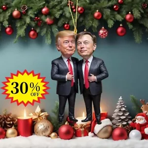 Donald ElonMusk Christmas Tree Ornament Decor, Holiday Gift Cartoon Pendant Best - Picture 1 of 7