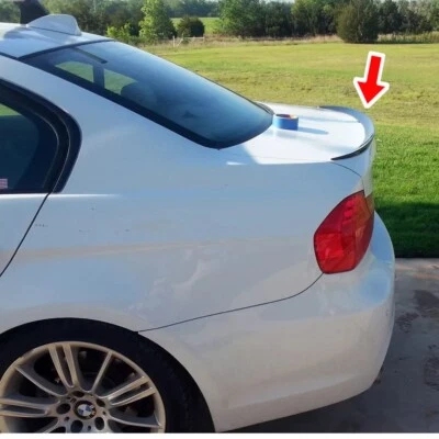 Matte Black For BMW E90 4D SEDAN M-TYPE TRUNK SPOILER REAR WING M Sport 335i Foto 1 de 4