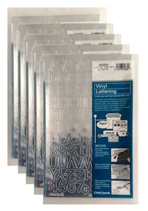 Chartpak 3/4-inch Silver Stick-on Vinyl Letters & Numbers (01029), 5 PACKS - Picture 1 of 1