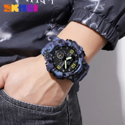 Reloj Pulsera Lujo Marca 50m Deportivo Militar SKMEI Resistente al Agua Fecha Hombres Foto 1 de 4