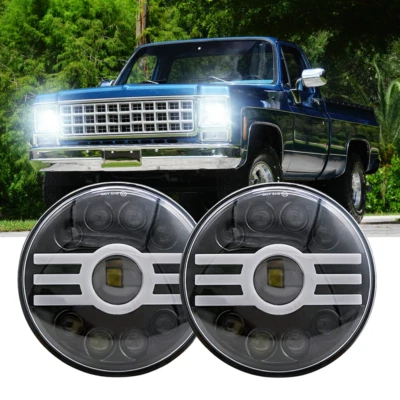 Par de faros LED redondos de 7" haz alto/bajo sellados para Chevrolet Chevy Nova 1963-1978 Foto 1 de 4