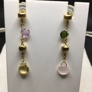 MARCO BICEGO Paradise Mixed Gemstone Drop Earrings in 18K Yellow Gold - Picture 1 of 3