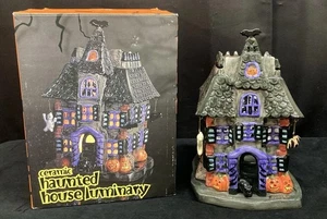 JC Penney Home Collection Ceramic Haunted House Luminary 11” - Picture 1 of 18