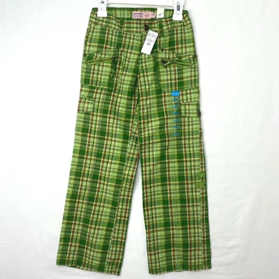Pantalones cargo Children's Place Girls 6X 7 verde naranja dorado a cuadros rectos retro Foto 1 de 4