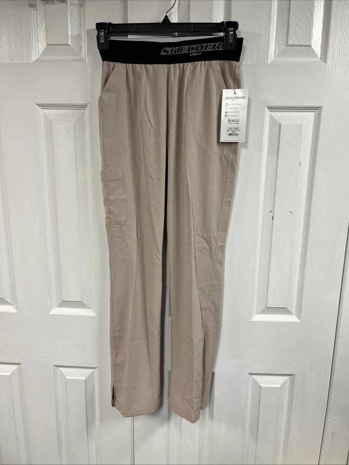 Pantalones Médicos Para Mujer Skechers by Barco Nuevos con Etiquetas Talla Pequeña, Caqui, 3 Bolsillos Vita Foto 1 de 4