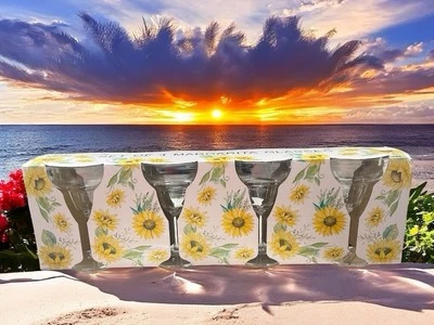 Набор из 4 прозрачных пластиковых бокалов Margarita для помещений и улицы коктейль с прямым стержнем - Изображение 1 из 4