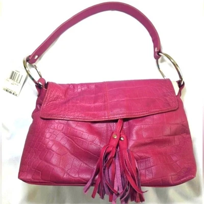 Alfani шагреневой кожи Дамская сумка сумочка с магнит застежки и кисточки в Berry новый с Ярлыками - Изображение 1 из 4