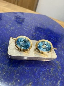 Traumhafte Ohr Ringe / Hänger mit Santa Maria Aquamarinen In 750er Gold TOP - Bild 1 von 12