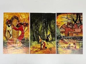 Set of 3 KENG SENG CHOO 1972 BATIK 13X21" Malaysian Asian Art Painting Prints - Picture 1 of 9